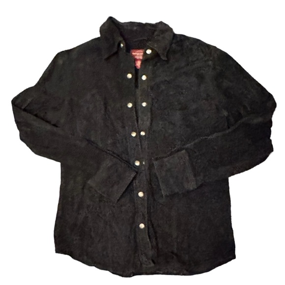 Eddie Bauer Seattle Suede Washable Western Snap Shirt Jacket Size Small - Picture 1 of 5